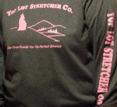 Top Lot Stretcher Co. Long Sleeve T-shirt - small grey w/pink